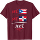 Puerto Rican And Dominican Heritage Flag Gift T-Shirt - T-Shirt | Maroon