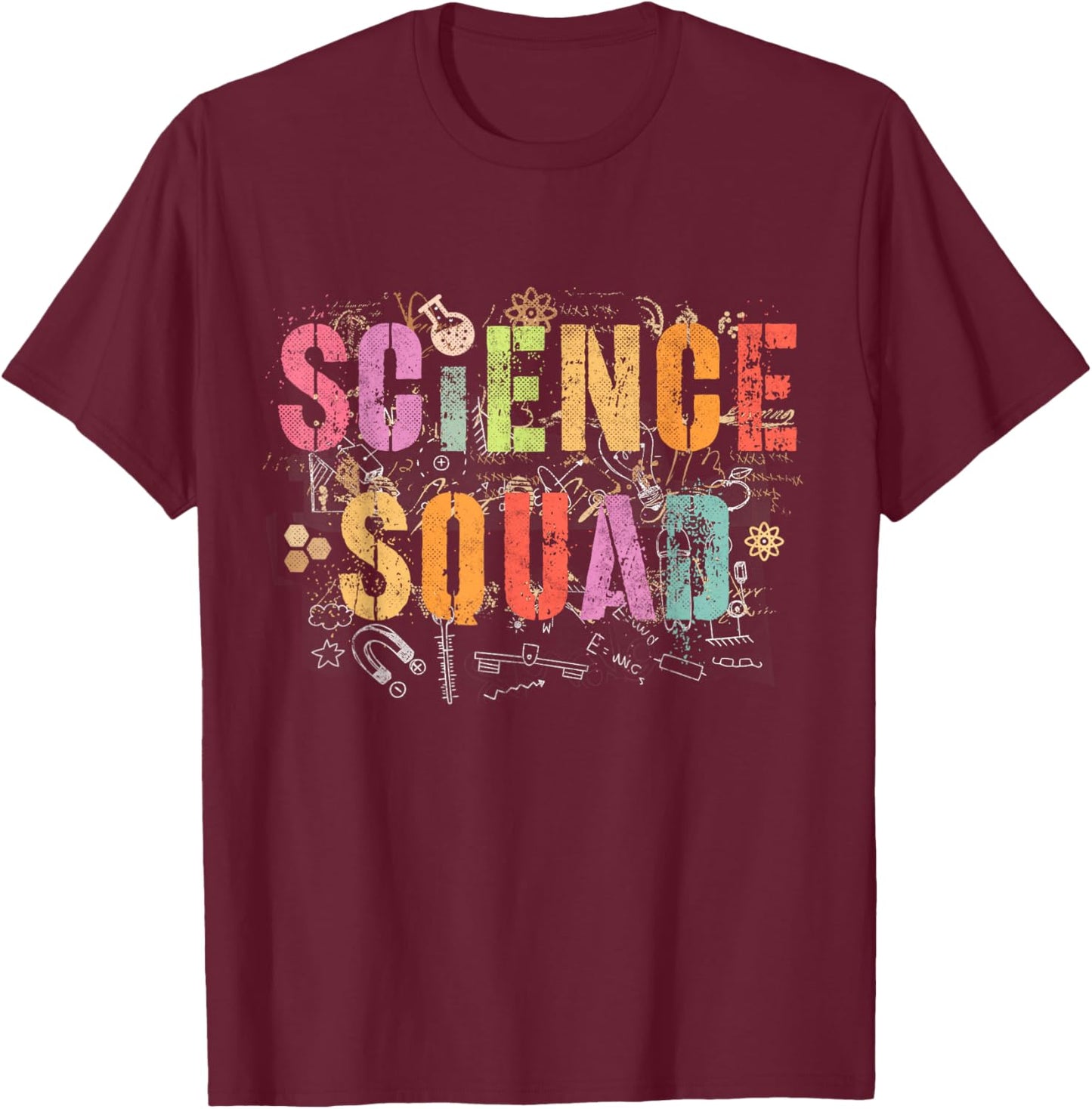 Vintage SCIENCE SQUAD Technology Teacher Team Student STEM T-Shirt - T-Shirt | Maroon