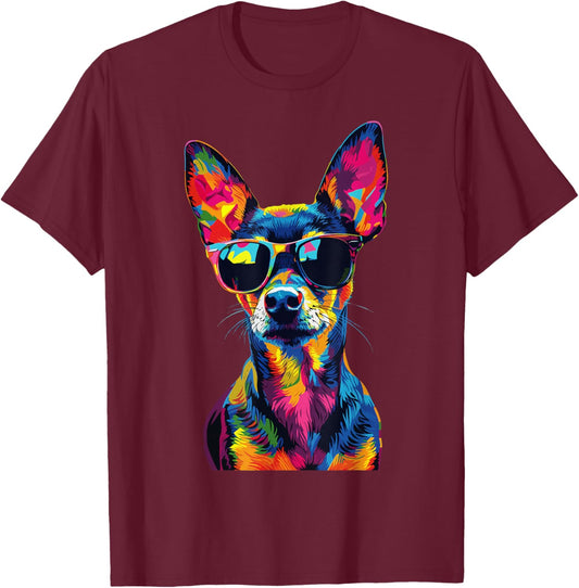 Rat Terrier Lovers Design Pop Art Funny Rat Terrier Dog T-Shirt - T-Shirt | Maroon
