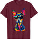Rat Terrier Lovers Design Pop Art Funny Rat Terrier Dog T-Shirt - T-Shirt | Maroon