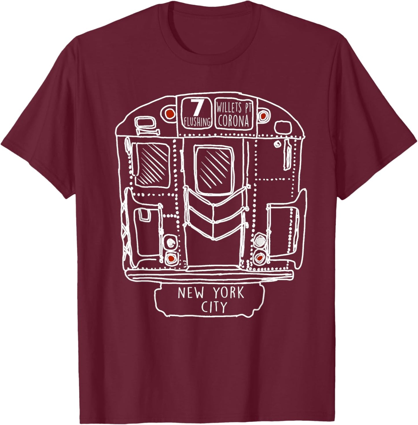 New York City Subway Manhattan Queens Vintage NYC T-Shirt - T-Shirt | Maroon