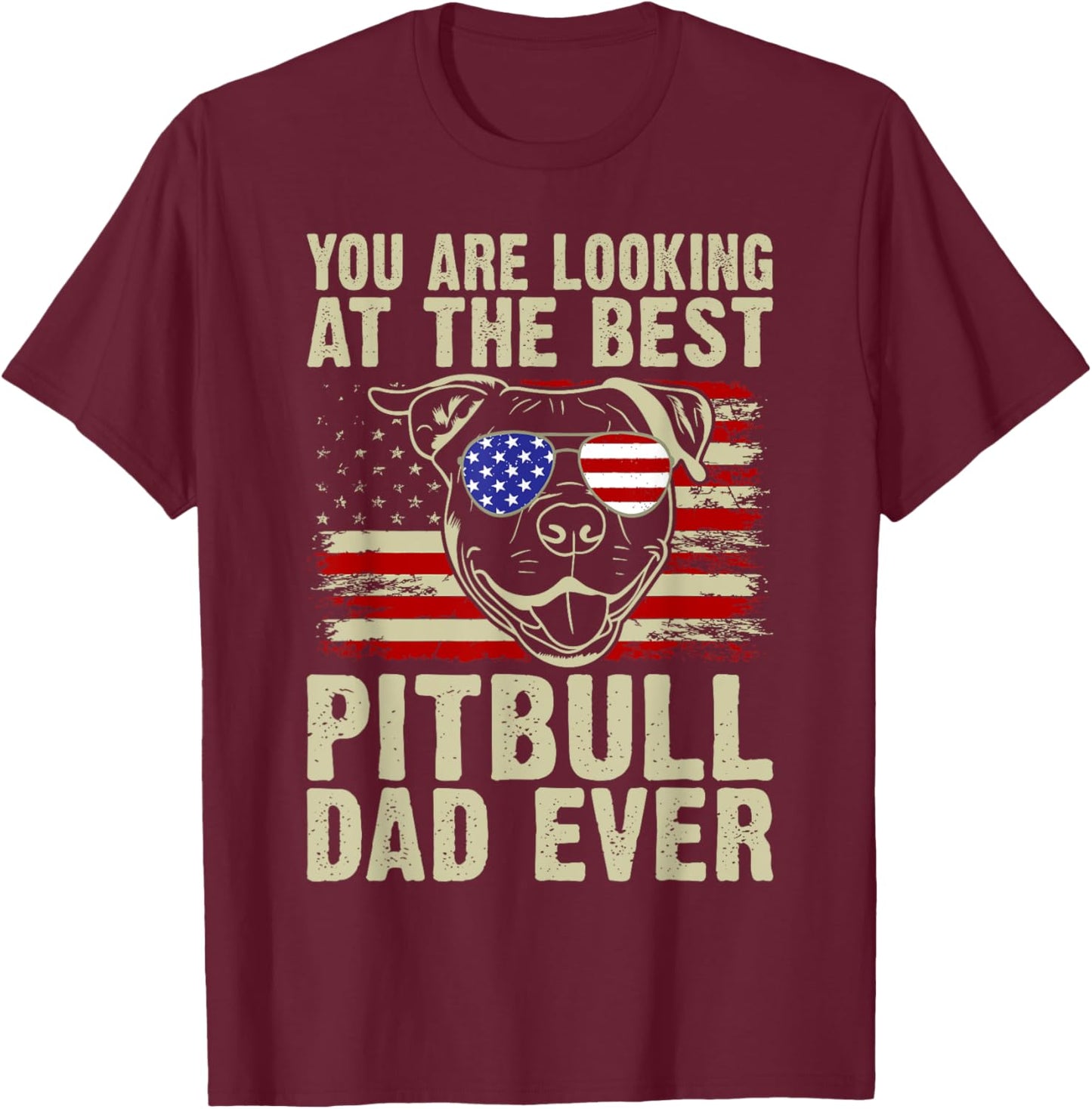 You are Looking at the best Pitbull Dad Ever Pitbull T-Shirt - T-Shirt | Maroon
