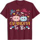 Halloween Gender Reveal He or She Grandma To Be Pumpkin T-Shirt - T-Shirt | Maroon