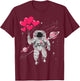 Valentines Day Space Astronaut Heart Balloons Toddler Boys T-Shirt - T-Shirt | Maroon