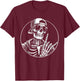 Rock Hand Skeleton, Rocker & Rock Music Festival, Halloween T-Shirt - T-Shirt | Maroon