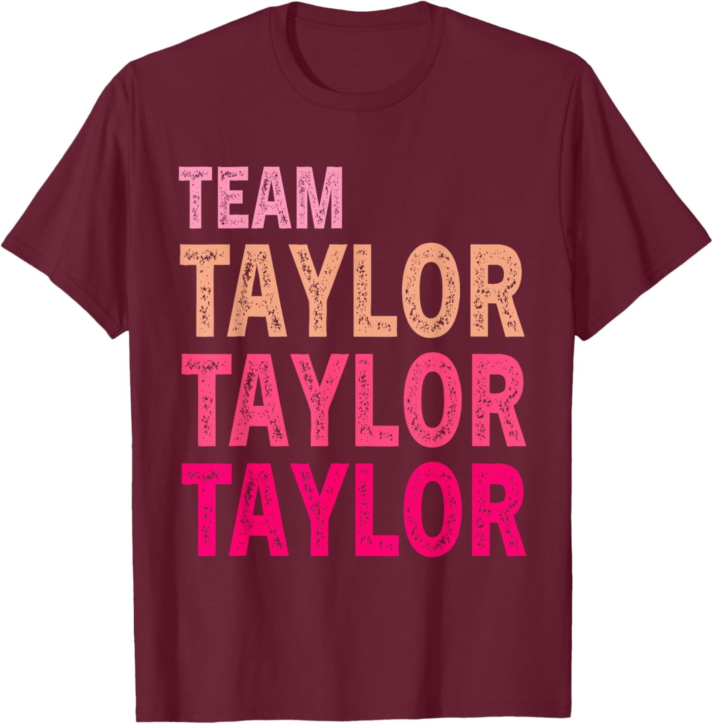 Girl Retro Taylor First Name Personalized Groovy Birthday T-Shirt - T-Shirt | Maroon