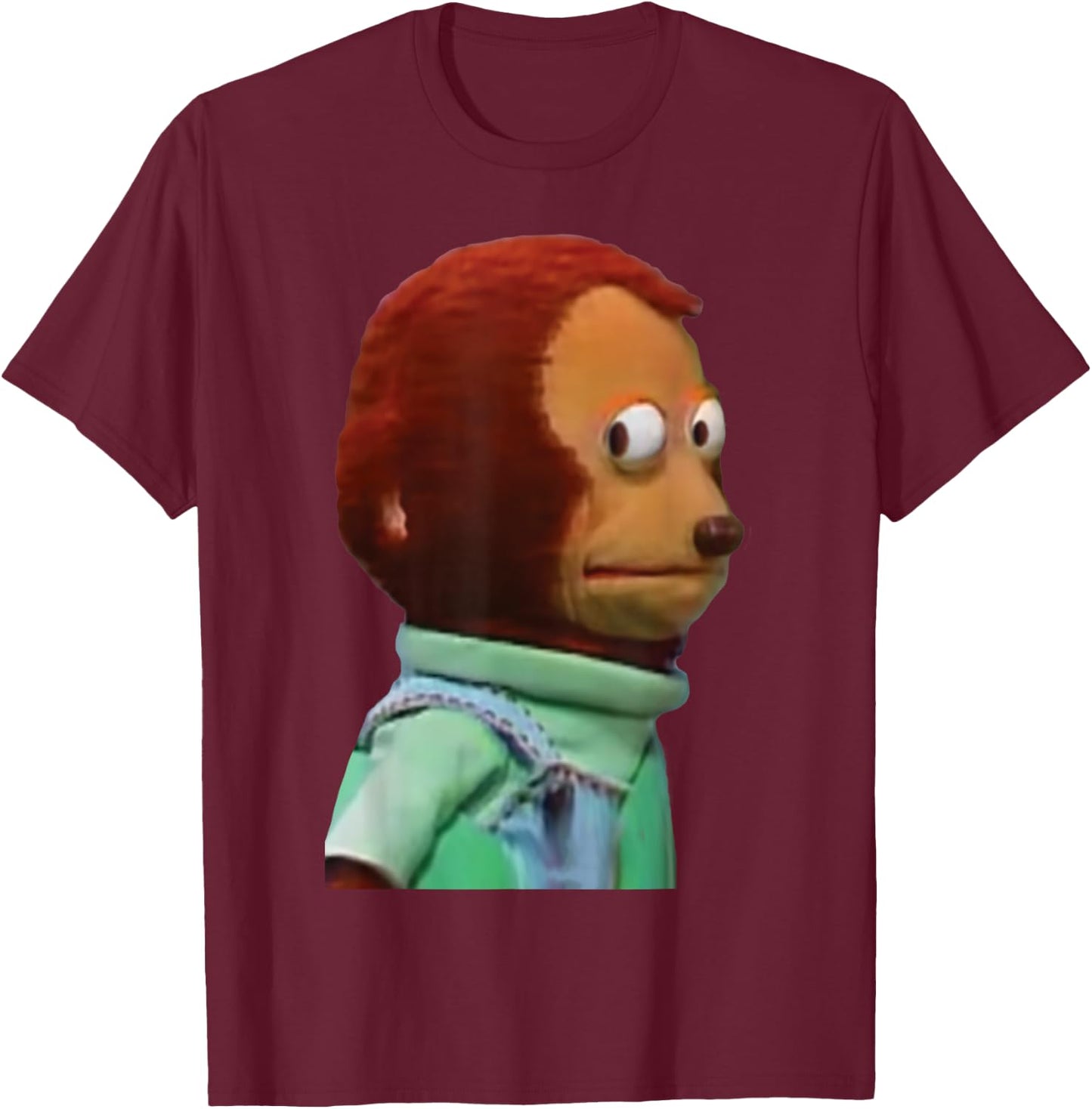 Solo Awkward Look Monkey Puppet Meme T-Shirt - T-Shirt | Maroon