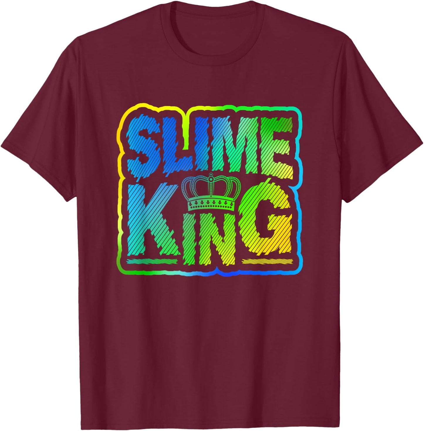 Slime King Boys Birthday Supplies DIY Party Kit T-Shirt - T-Shirt | Maroon