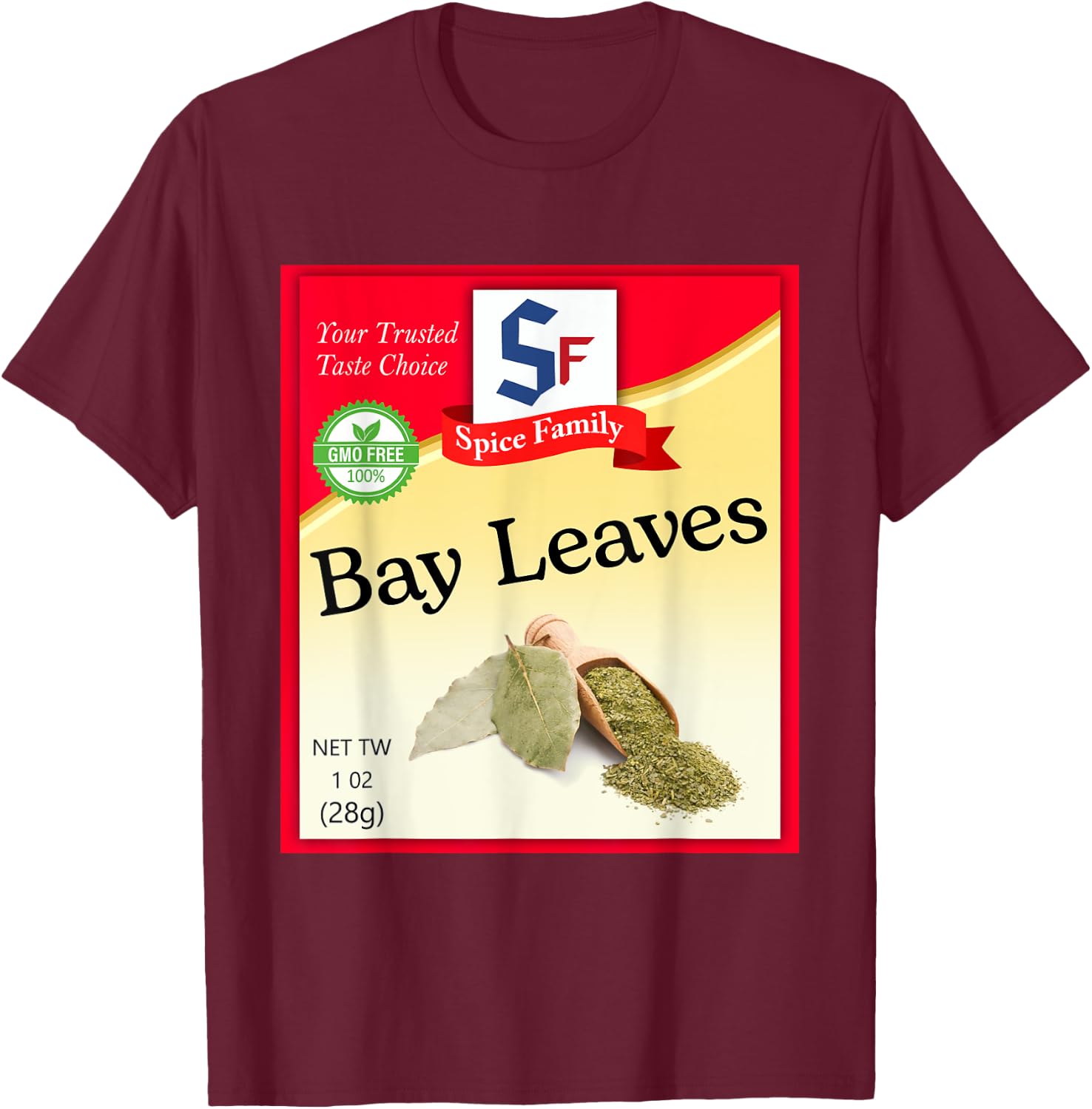 Bay Leaves Condiment Costume Holiday Spice Costumes T-Shirt - T-Shirt | Maroon
