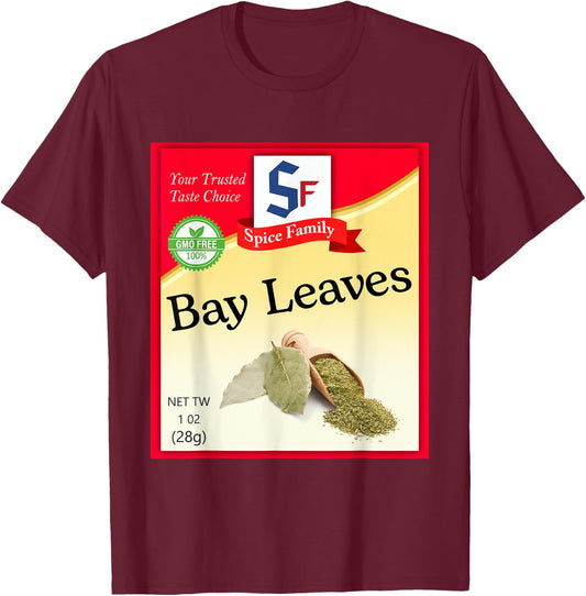 Bay Leaves Condiment Costume Holiday Spice Costumes T-Shirt - T-Shirt | Maroon