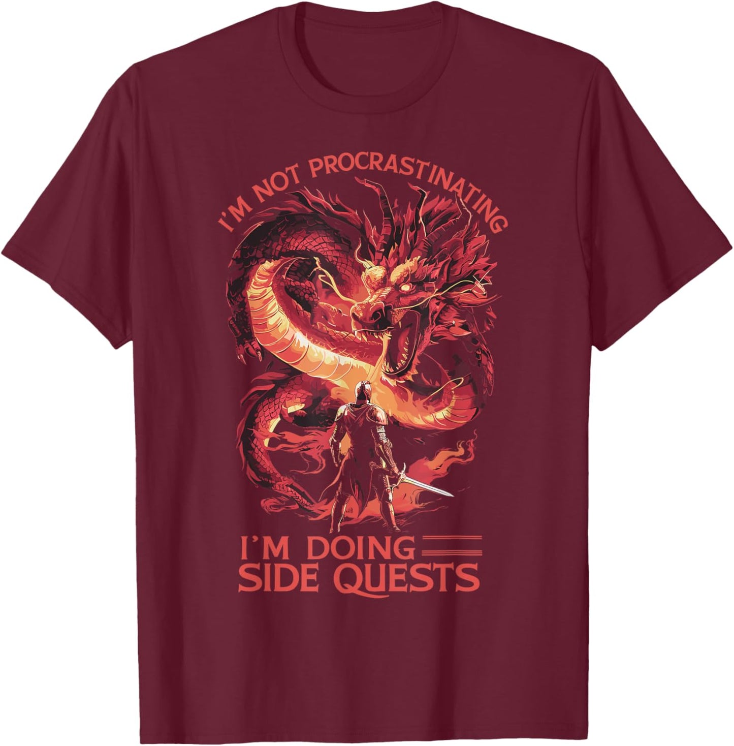 I'm Not Procrastinating I'm Doing Side Quests - RPG Gamer T-Shirt - T-Shirt | Maroon