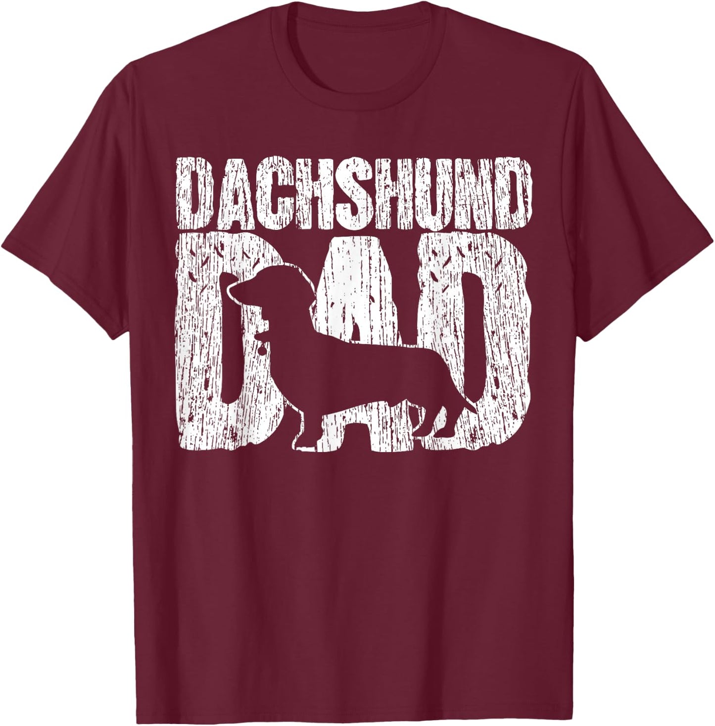 Dachshund, Father Viennese Father's Day Vintage Gift T-Shirt - T-Shirt | Maroon