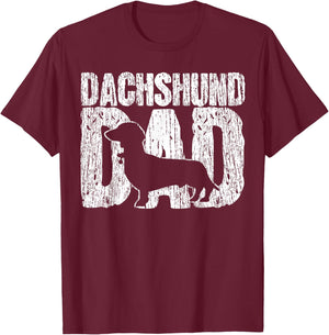 Dachshund, Father Viennese Father's Day Vintage Gift T-Shirt - T-Shirt | Maroon