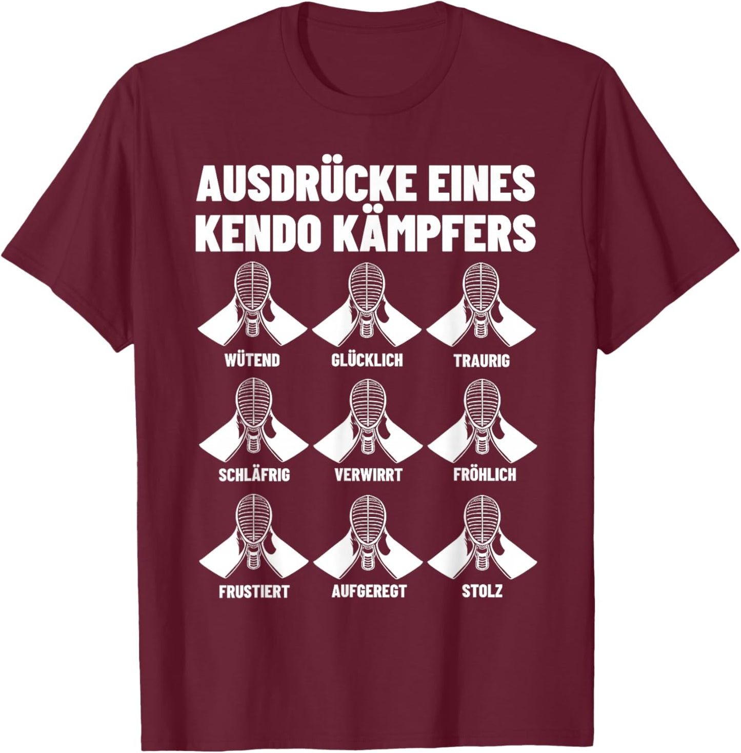 Japanischer Schwertkampf Bogu Kendo Kampfkunst Kendoka T-Shirt - T-Shirt | Maroon