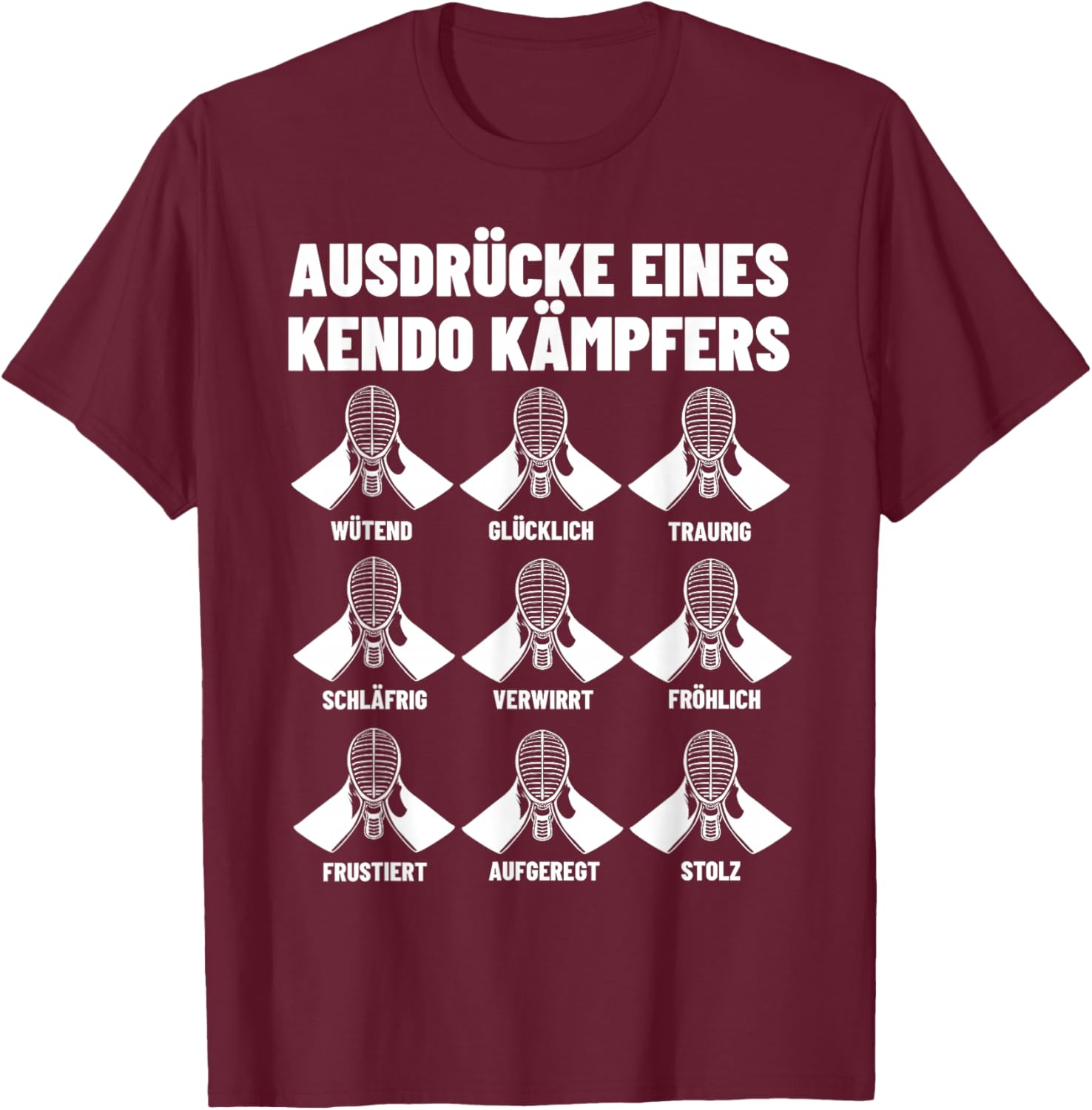 Japanischer Schwertkampf Bogu Kendo Kampfkunst Kendoka T-Shirt - T-Shirt | Maroon