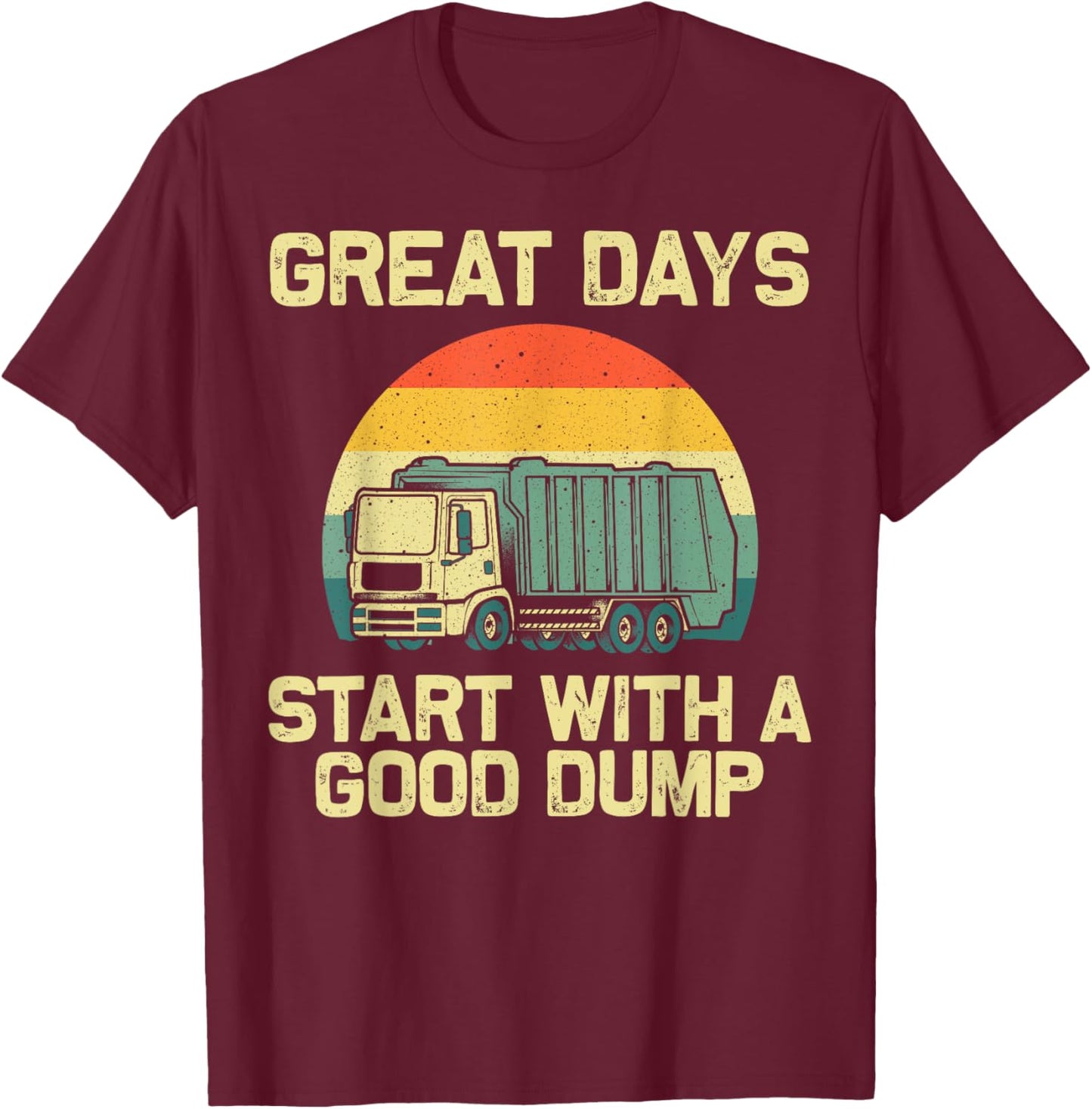 Cool Garbage Truck Kids Boys Trash Waste Management T-Shirt - T-Shirt | Maroon