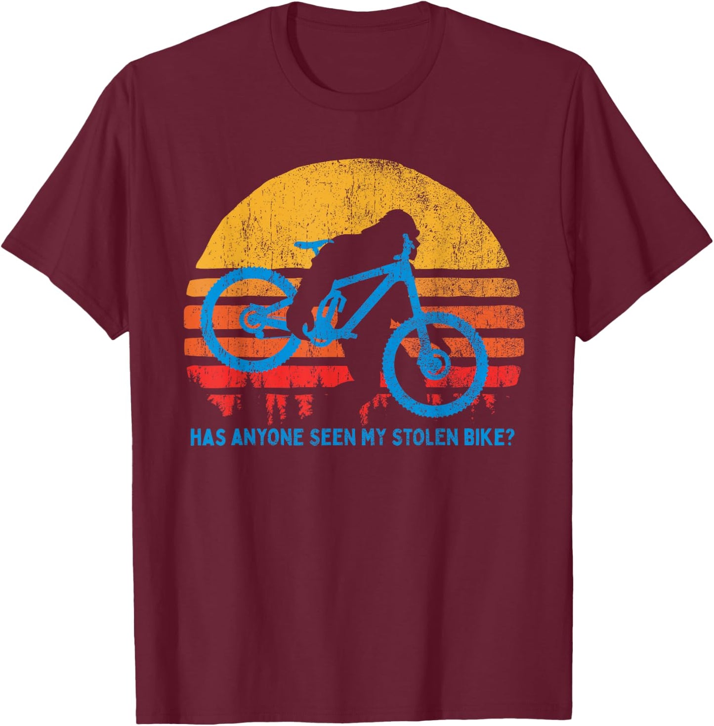 Bigfoot - Stolen Bike MTB Graphic T-Shirt - T-Shirt | Maroon