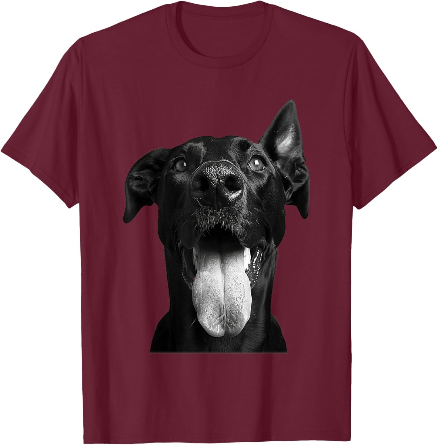 Cool Doberman Sticking Tongue Out Playful Defiance T-Shirt - T-Shirt | Maroon