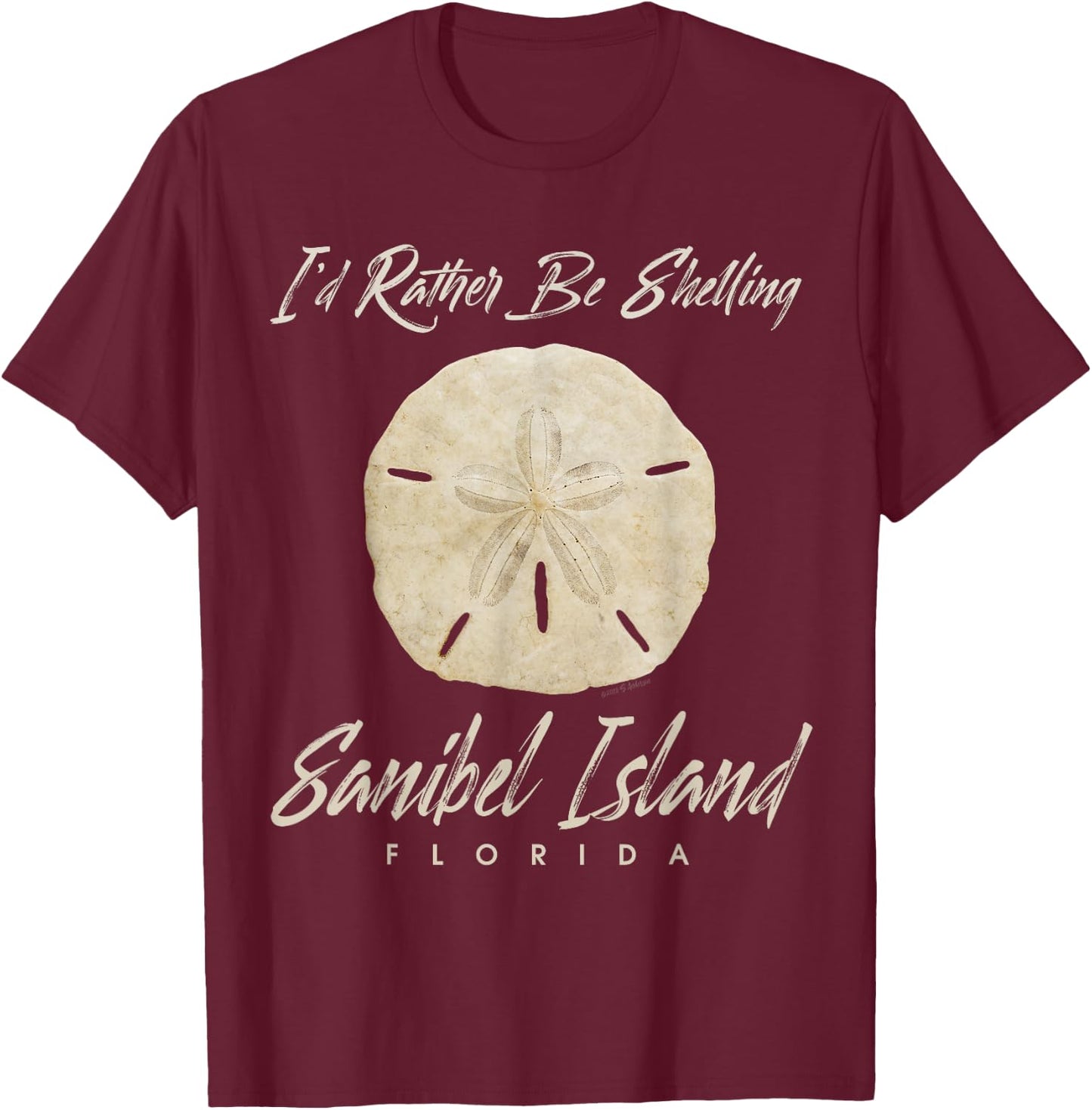 Shelling Sand Dollar Seashell Sanibel Island Florida Gift T-Shirt - T-Shirt | Maroon