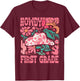 Howdy First Grade 1st Grade Teacher Western Cowboy Cowgirls T-Shirt - T-Shirt | Maroon