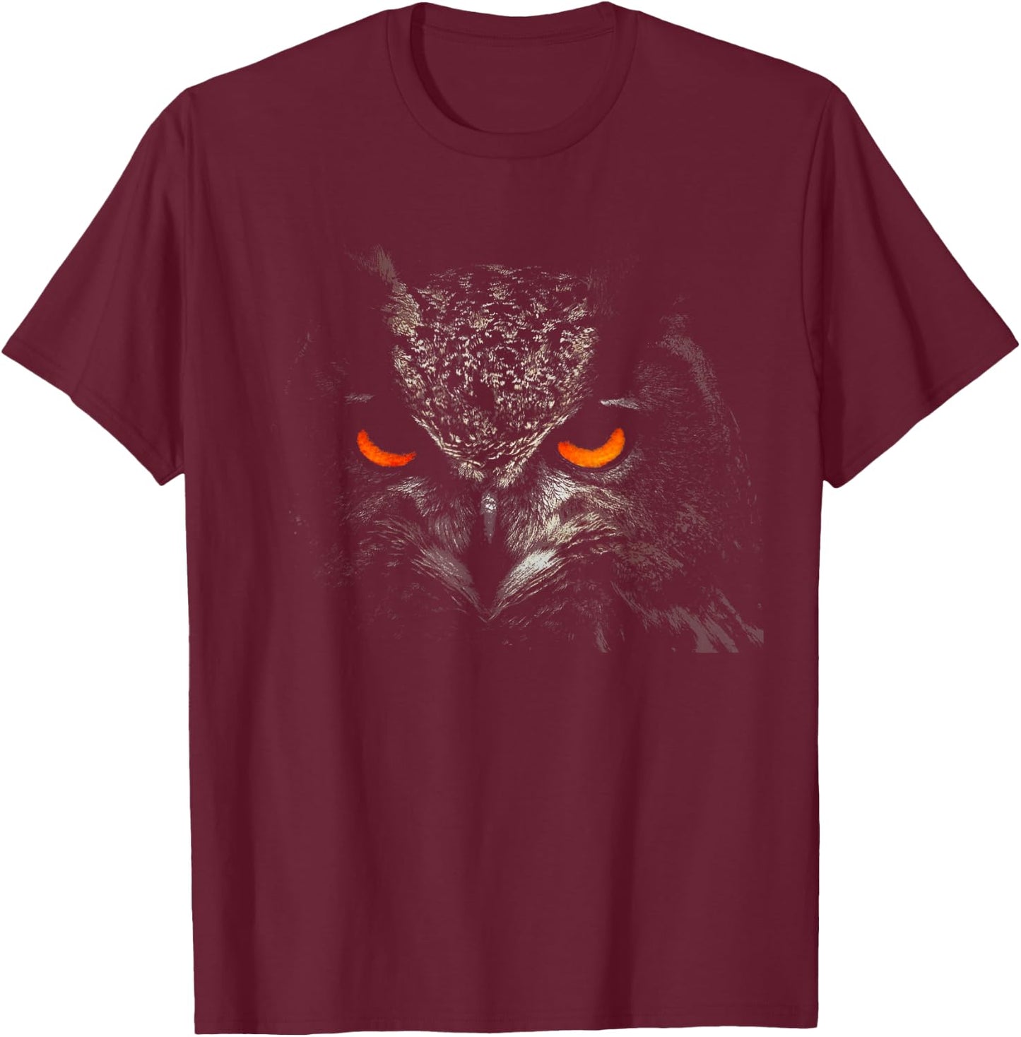 Owl Retro Eye Men Women Kids Gift Apparel T-Shirt - T-Shirt | Maroon