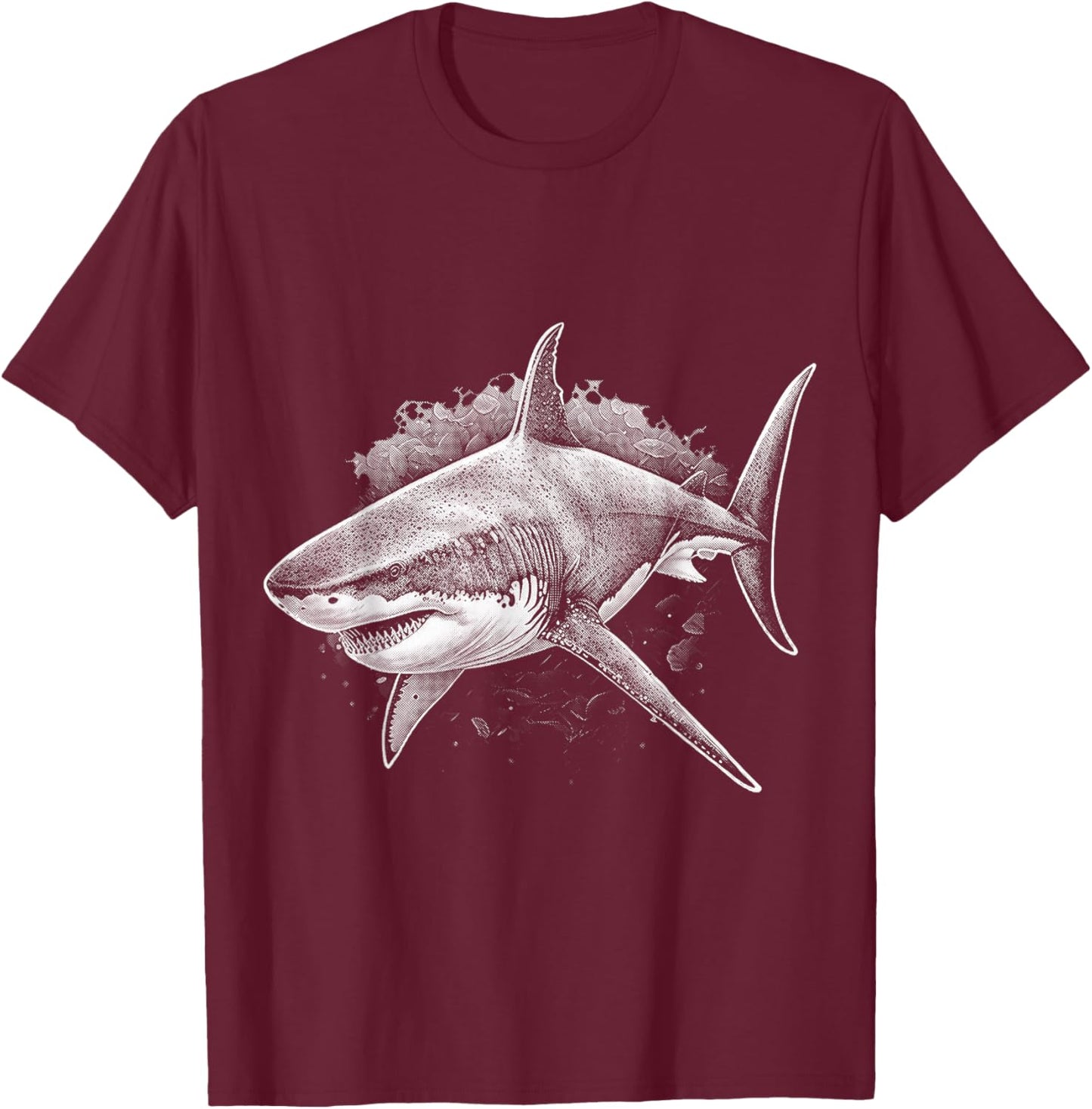 Shark Beach Lover Ocean Animal Graphic Novelty T-Shirt - T-Shirt | Maroon