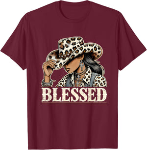 Vintage Cowgirl Black Western Cowgirl African Christian T-Shirt - T-Shirt | Maroon