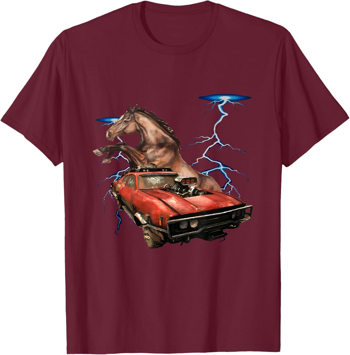 American Muscle Cars - Thunderstorm Car - Auto Mechanic Gift T-Shirt - T-Shirt | Maroon