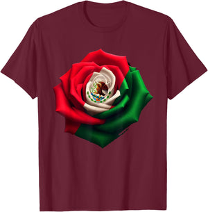 Mexico Gift Rose Tijuana Mexican Hispanic Pride Poncho T-Shirt - T-Shirt | Maroon