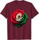 Mexico Gift Rose Tijuana Mexican Hispanic Pride Poncho T-Shirt - T-Shirt | Maroon
