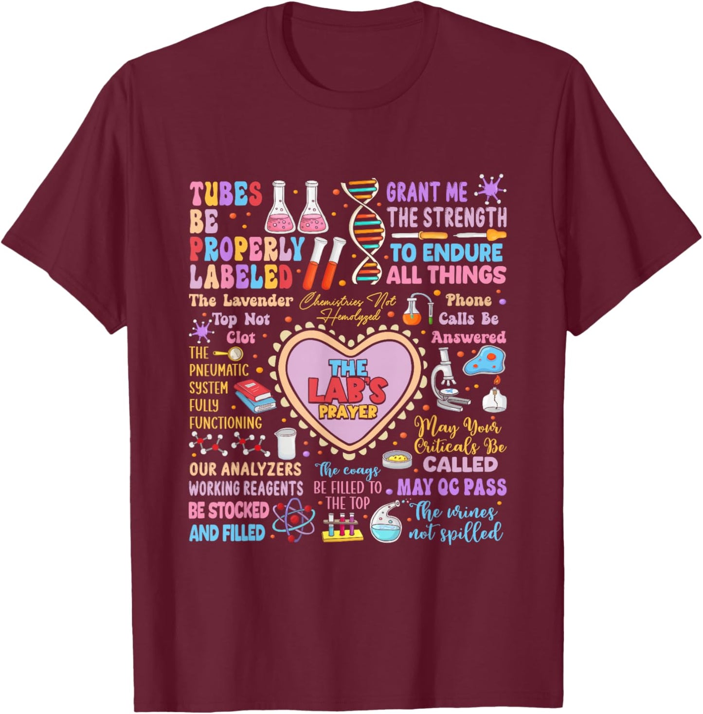 The Lab's Prayer Medical Laboratory Scientist Lab Week 2025 T-Shirt - T-Shirt | Maroon