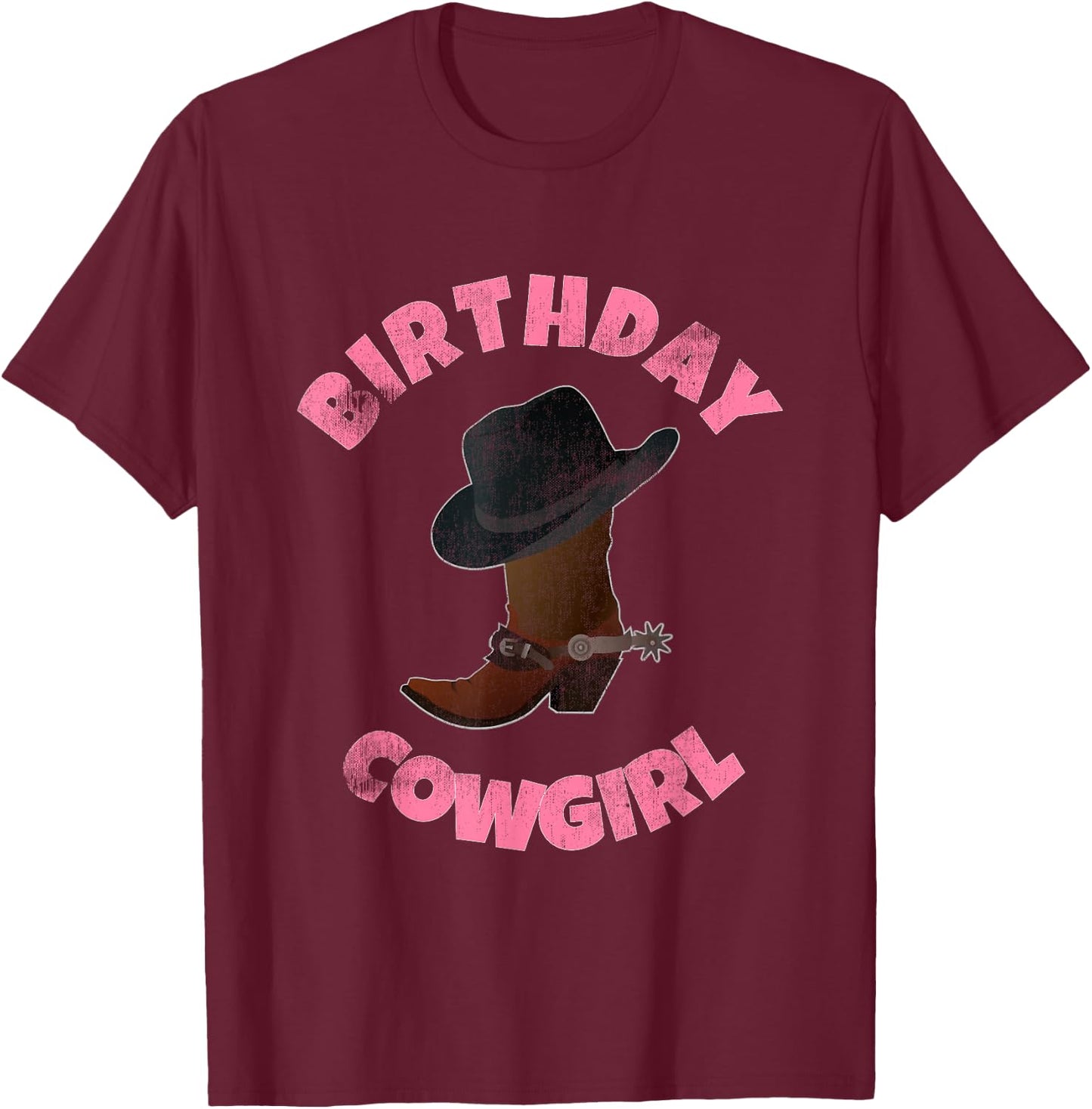 Birthday Cowgirl - Cowboy Birthday Party T-Shirt - T-Shirt | Maroon