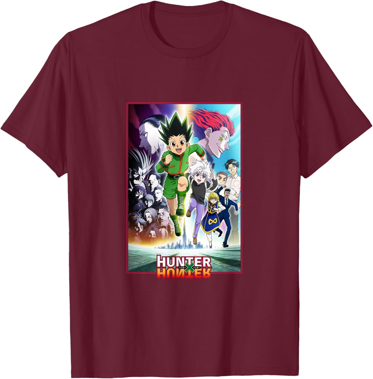 Hunter X Hunter Heroes And Villains Poster Art T-Shirt - T-Shirt | Maroon