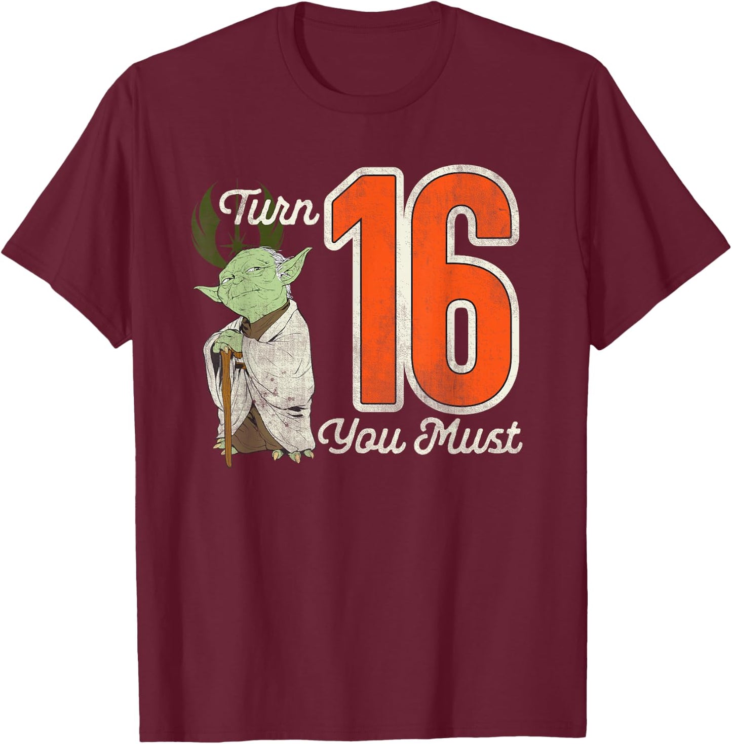 Star Wars Yoda 16th Birthday T-Shirt - T-Shirt | Maroon