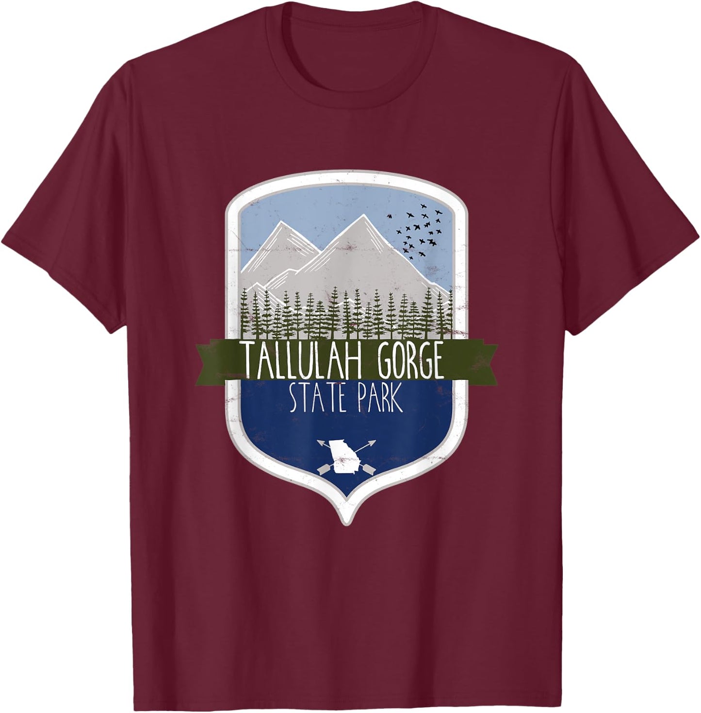 Cute Tallulah Gorge State Park Georgia Mountains GA T-Shirt - T-Shirt | Maroon