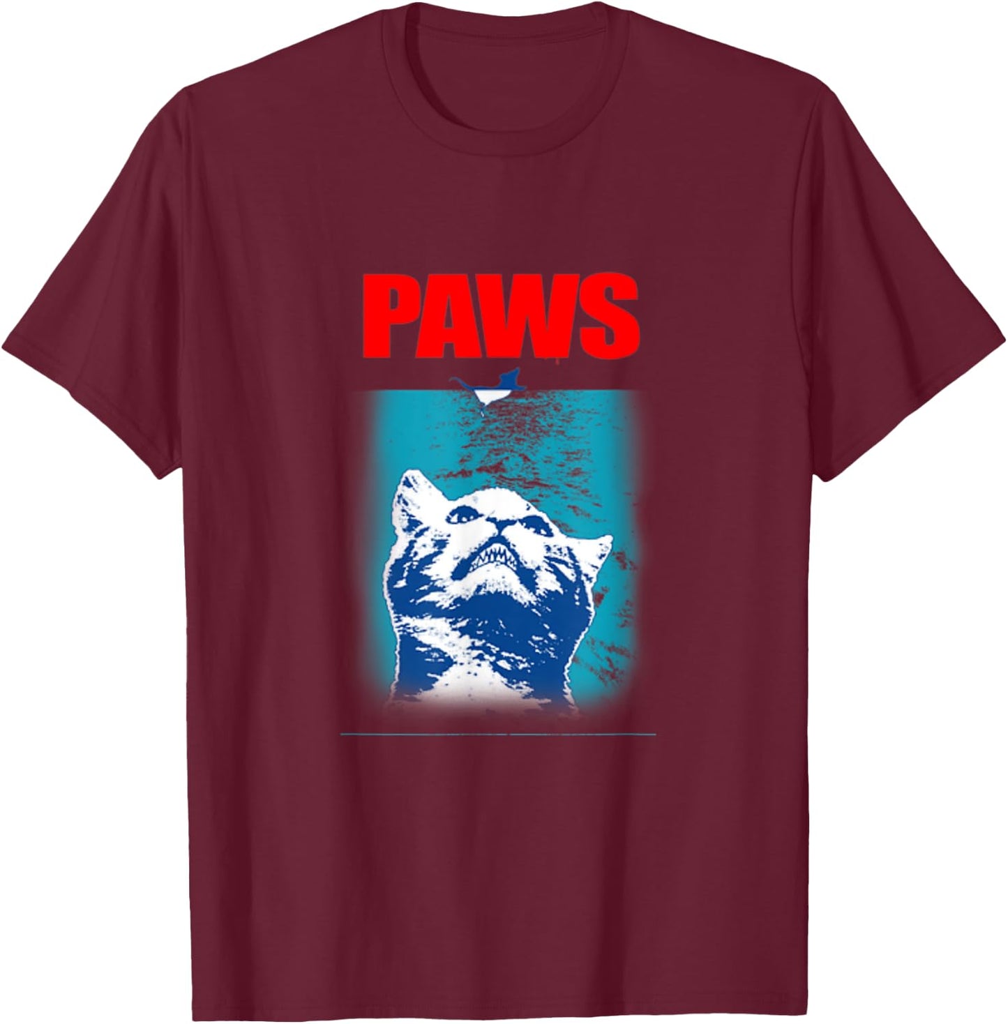 PAWS funny CAT T-Shirt - T-Shirt | Maroon