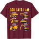 Toddler Kids God Says I Am Construction Bible Verse Truck T-Shirt - T-Shirt | Maroon