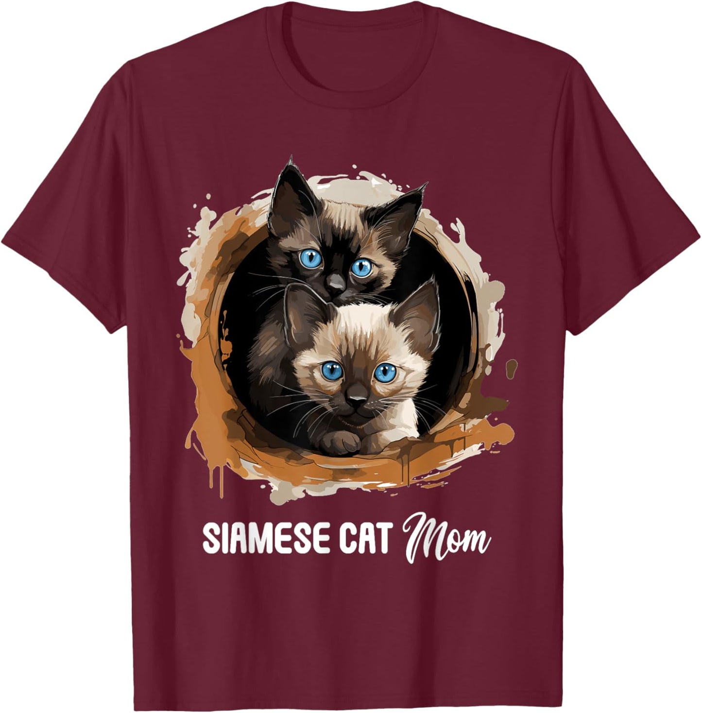 Siamese Cat Mom Siamese Cat T-Shirt - T-Shirt | Maroon