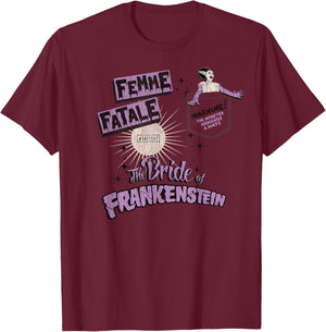 Universal Monsters Bride’s Warning Femme Fatale Pocket T-Shirt - T-Shirt | Maroon