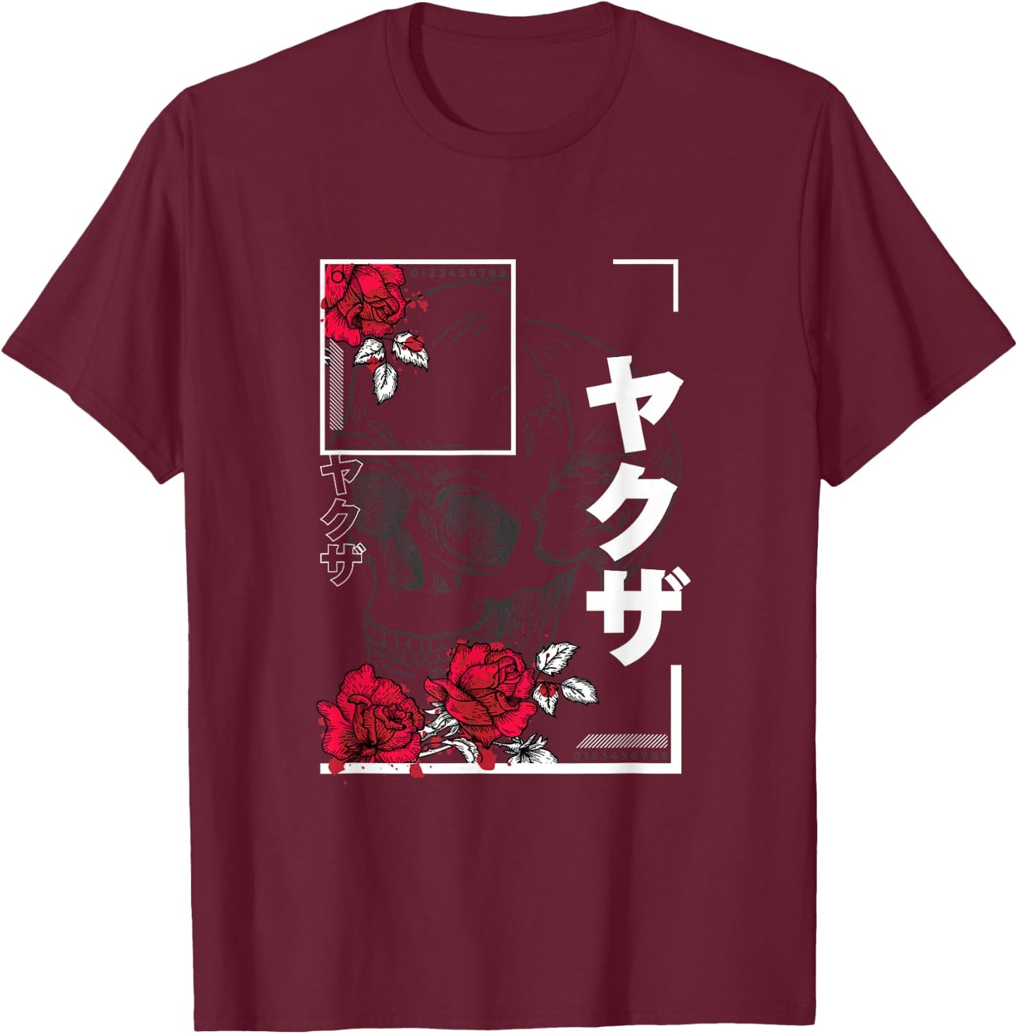 Japanese Aesthetic Vaporwave Sad Eboy Urban Skull T-Shirt - T-Shirt | Maroon