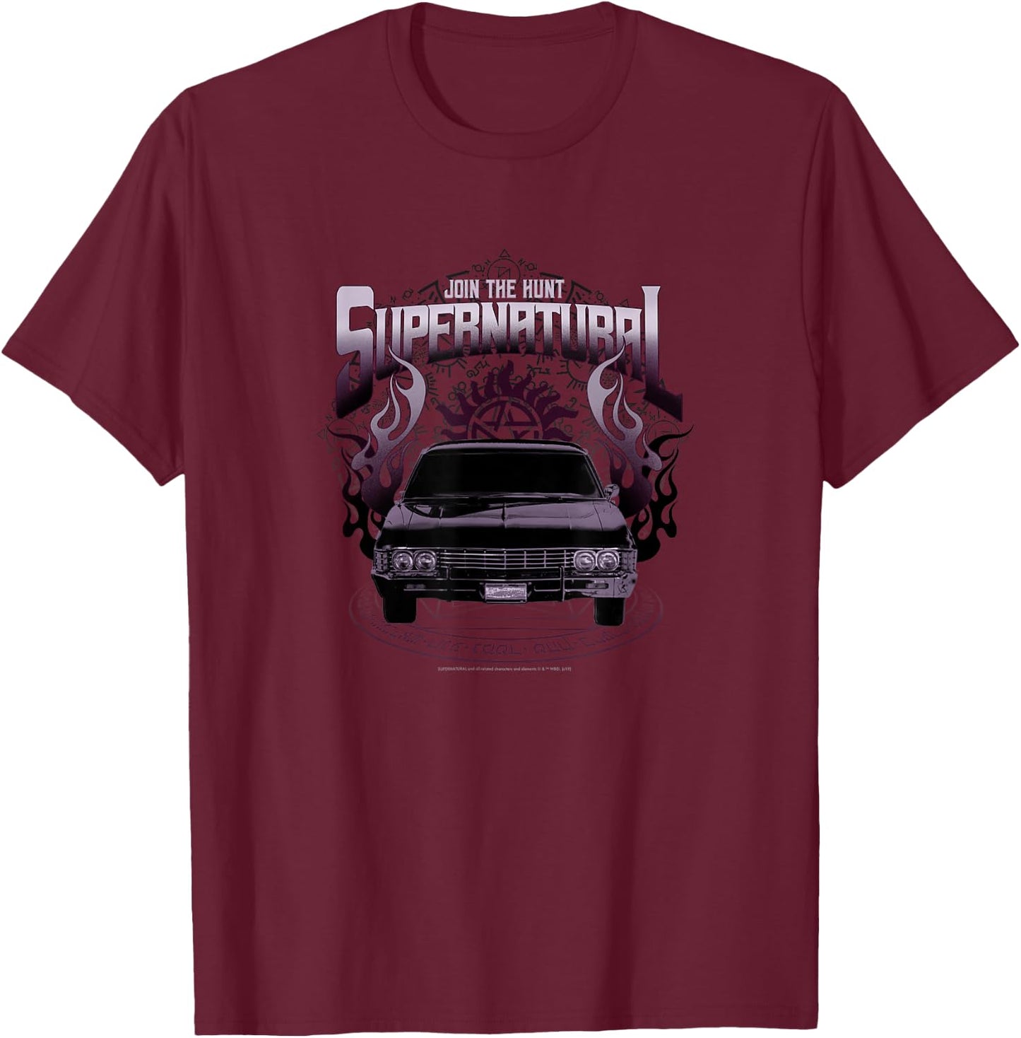Supernatural Metallicar Join The Hunt T-Shirt - T-Shirt | Maroon
