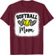 Custom Softball Mom Number 10 Heart for Mom T-Shirt - T-Shirt | Maroon