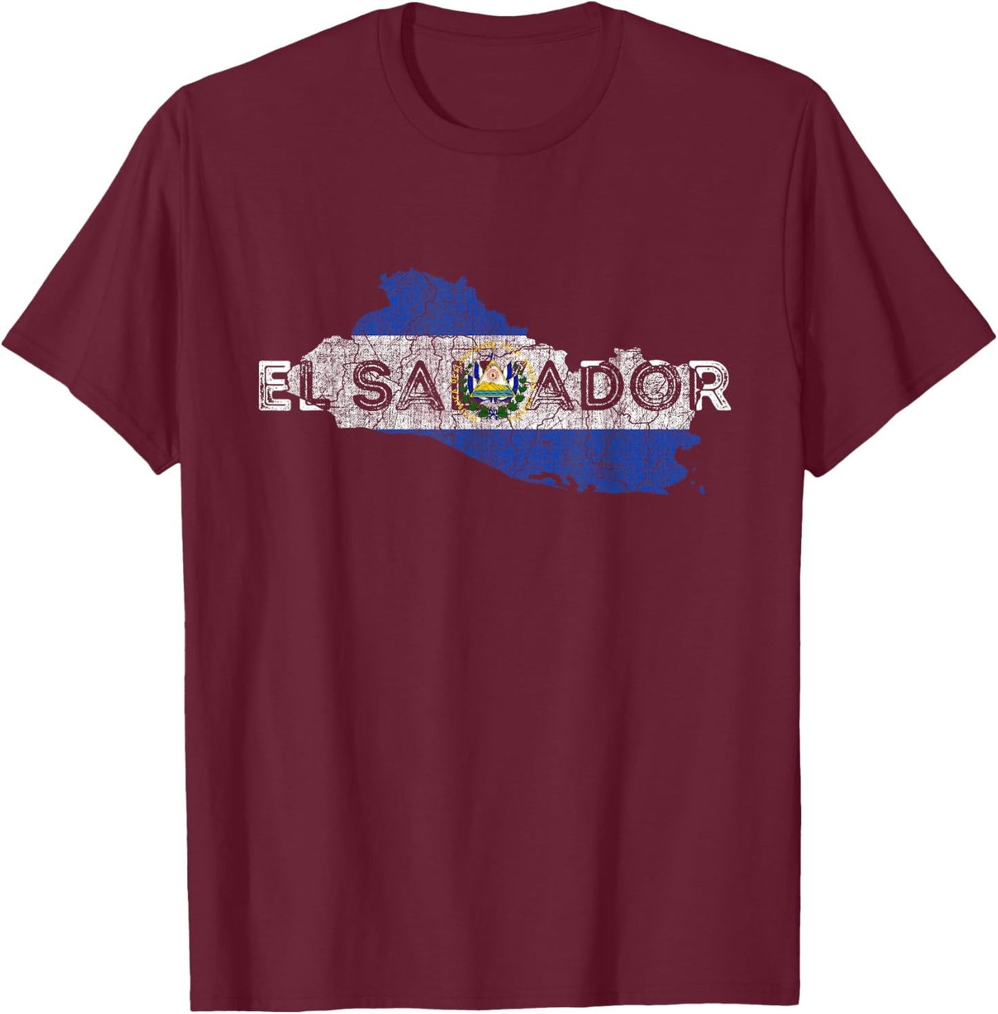 Salvadoran Map and Flag - Desperate El Salvador T-Shirt - T-Shirt | Maroon