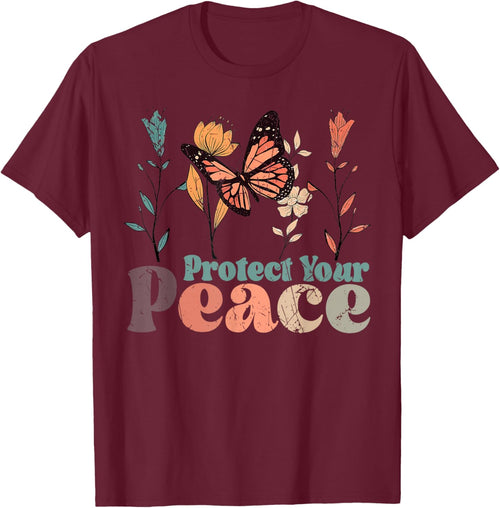 Vintage Flower Protect Your Peace Mental Health Awareness
