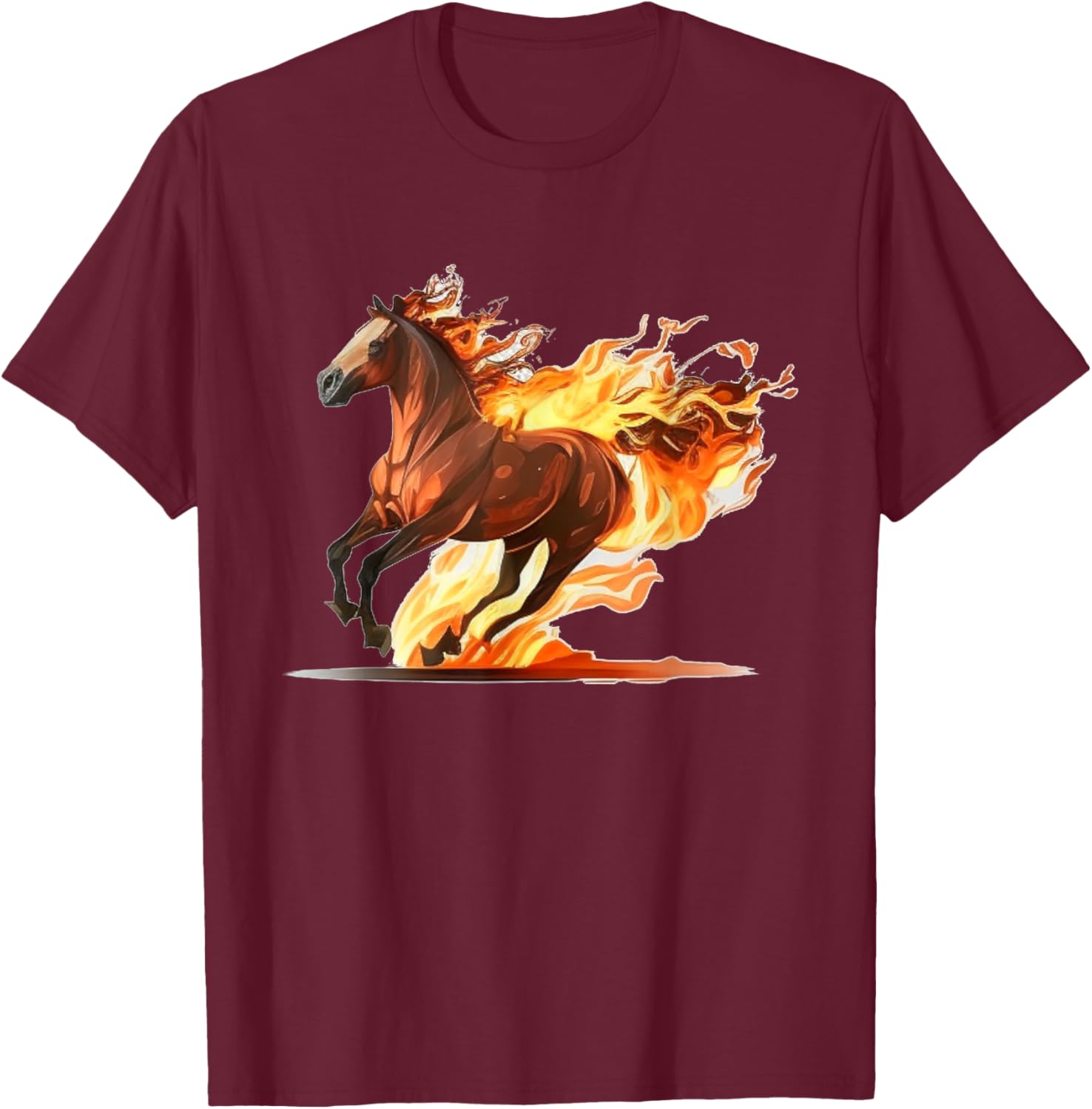 Love Fire Horse for running Horse Lovers T-Shirt - T-Shirt | Maroon