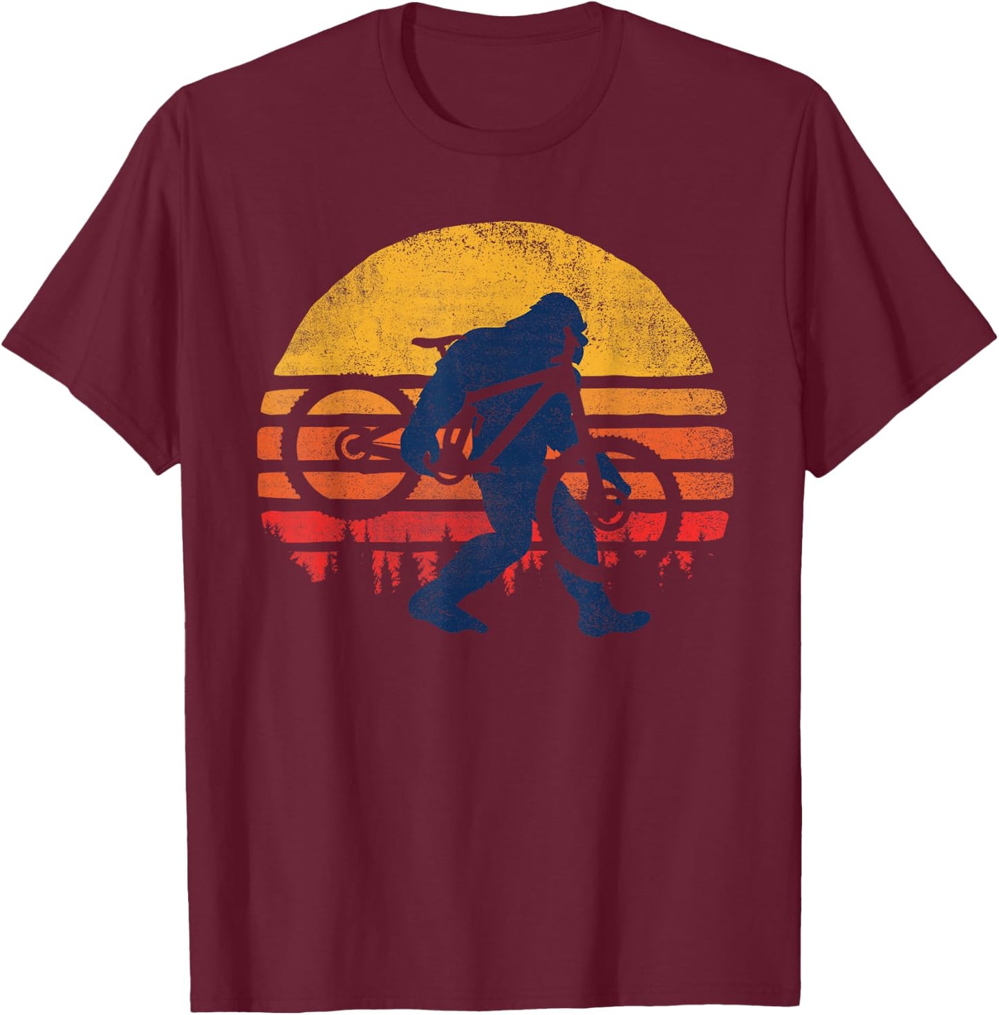 Bigfoot Bike - Funny MTB Graphic T-Shirt - T-Shirt | Maroon