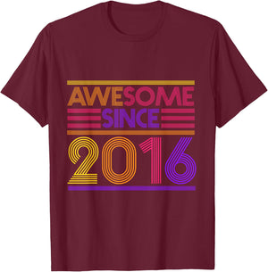 6th Birthday Gifts Boys Girls - Awesome Since 2016 T-Shirt - T-Shirt | Maroon