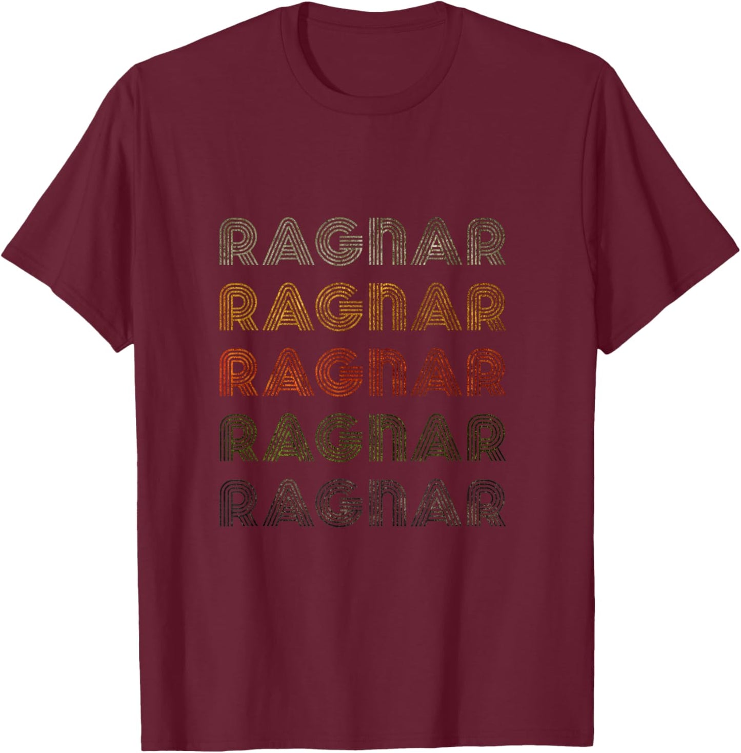 Love Heart Ragnar Grunge Vintage Style Black Ragnar T-Shirt - T-Shirt | Maroon