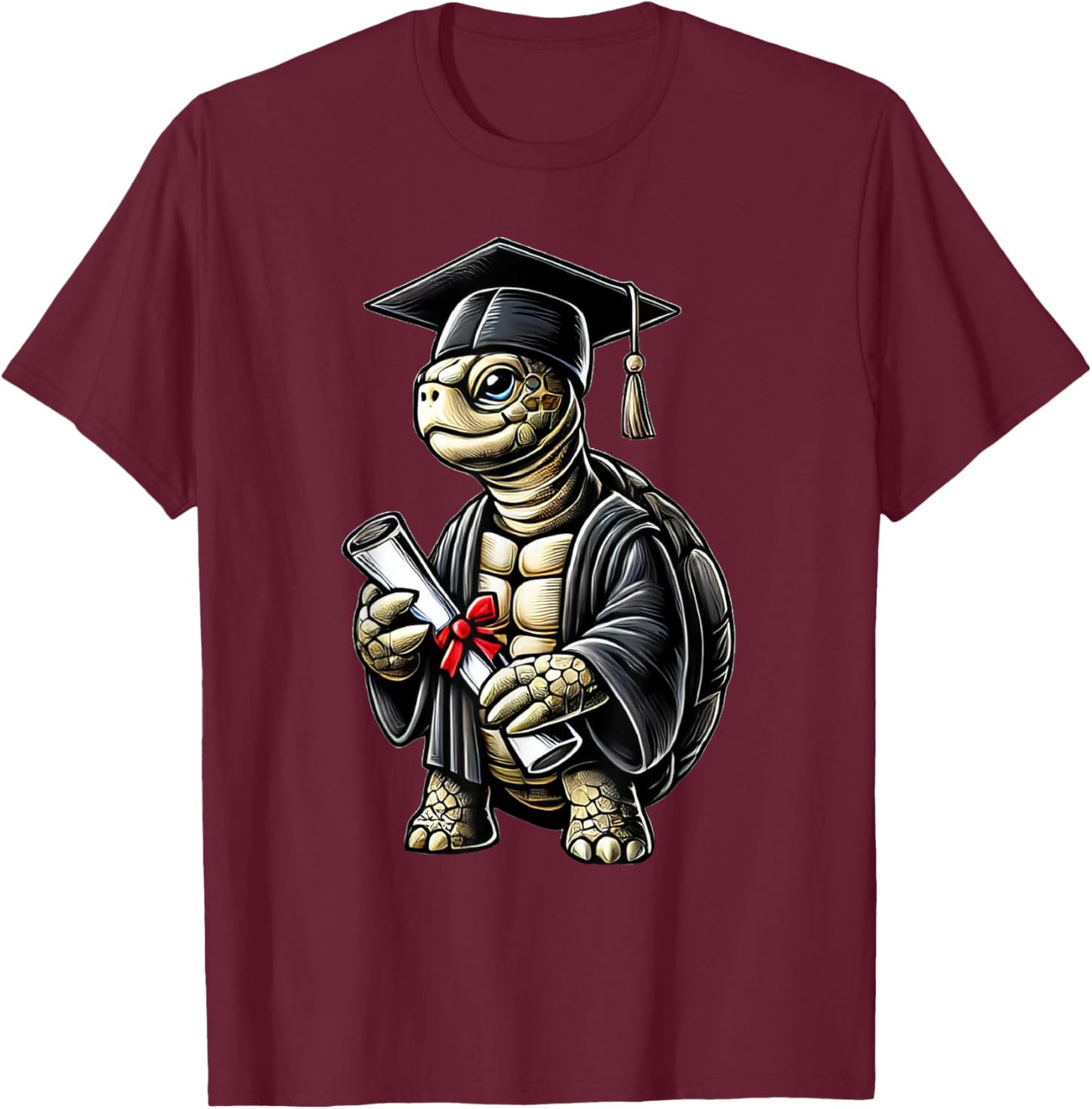 Cute Turtle Graduation T-Shirt - T-Shirt | Maroon