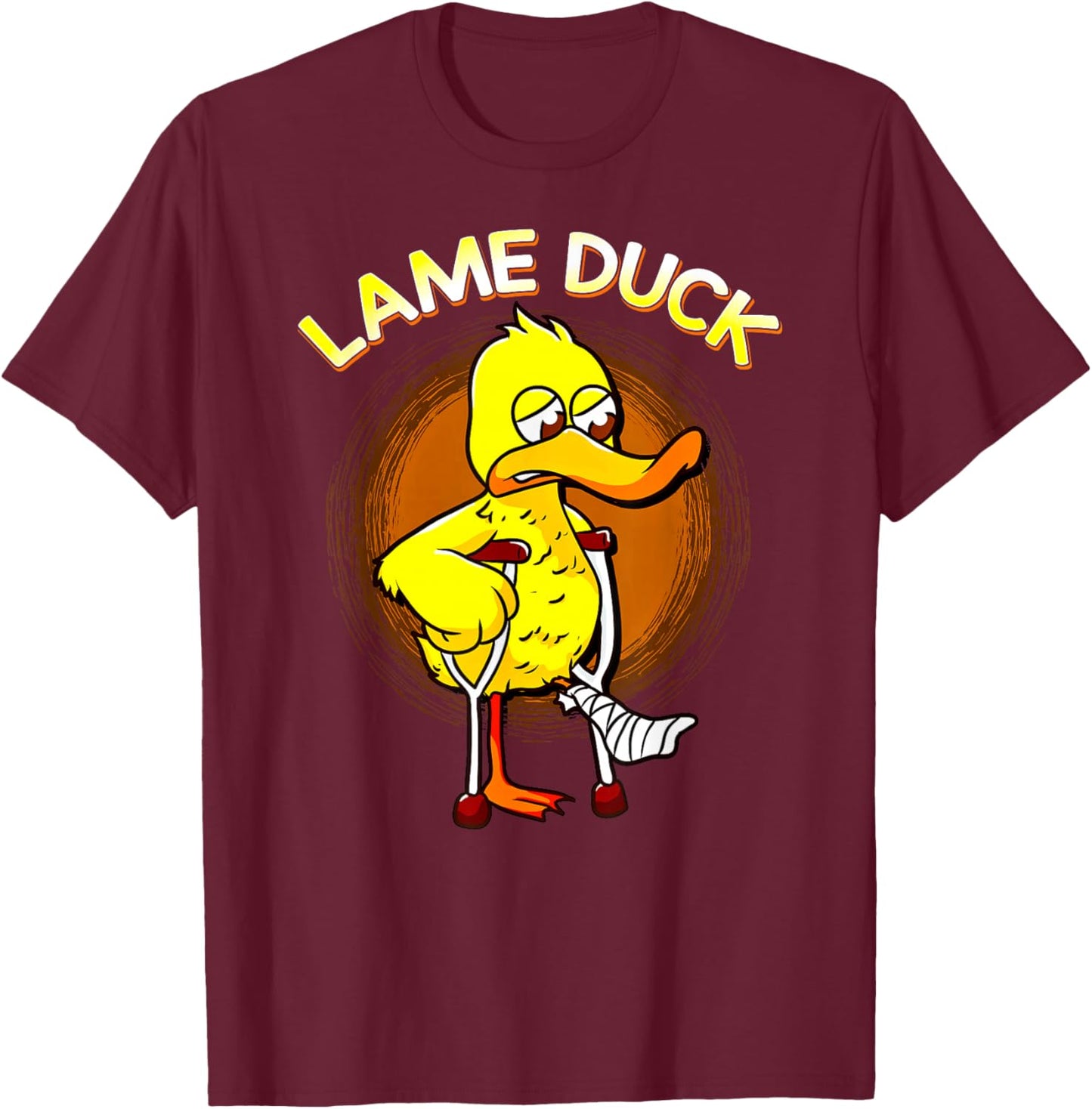 Funny Lame Duck Cute Duck on Crutches Get Well T-Shirt - T-Shirt | Maroon
